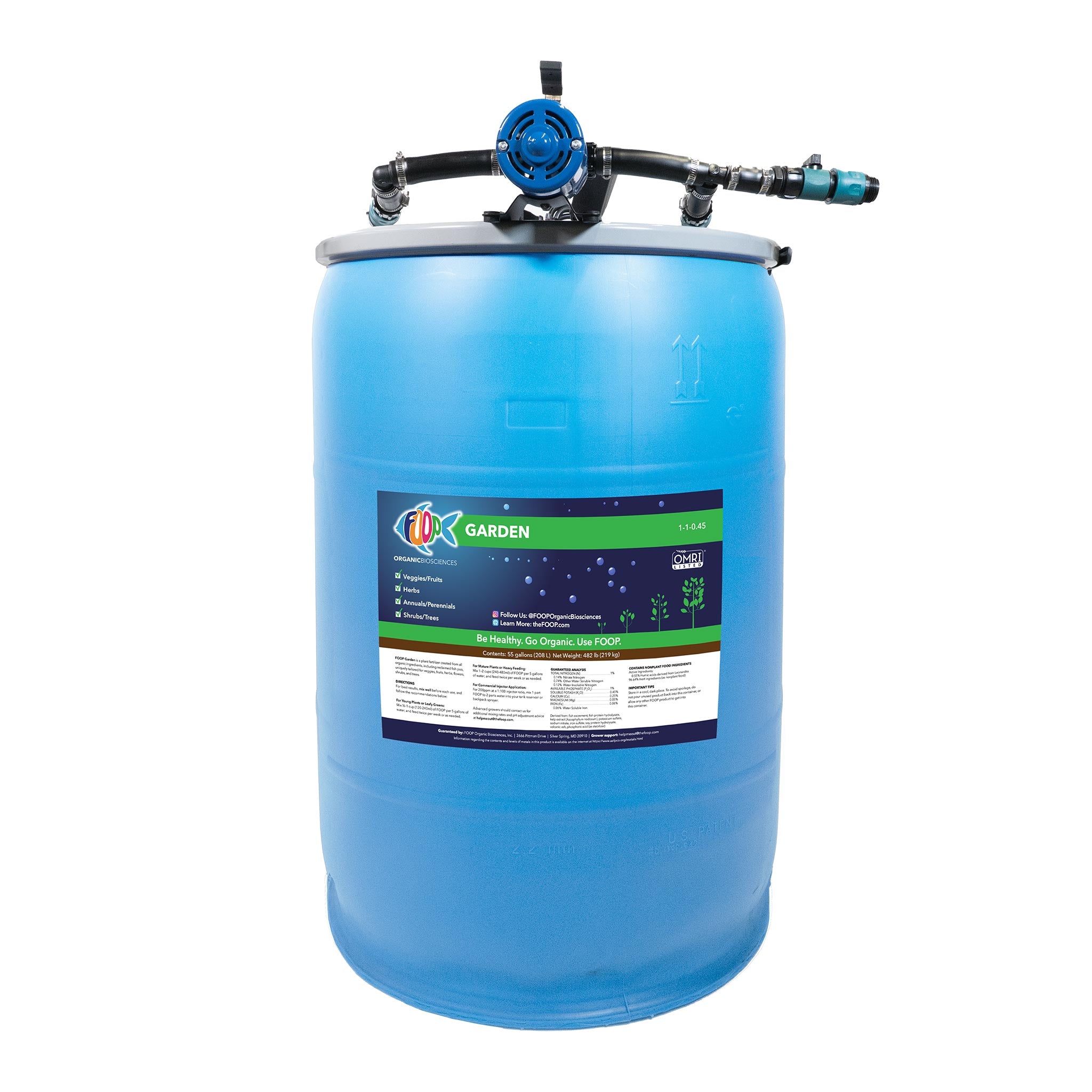 FOOP Garden 55G Drum + Fertigation Kit Bundle
