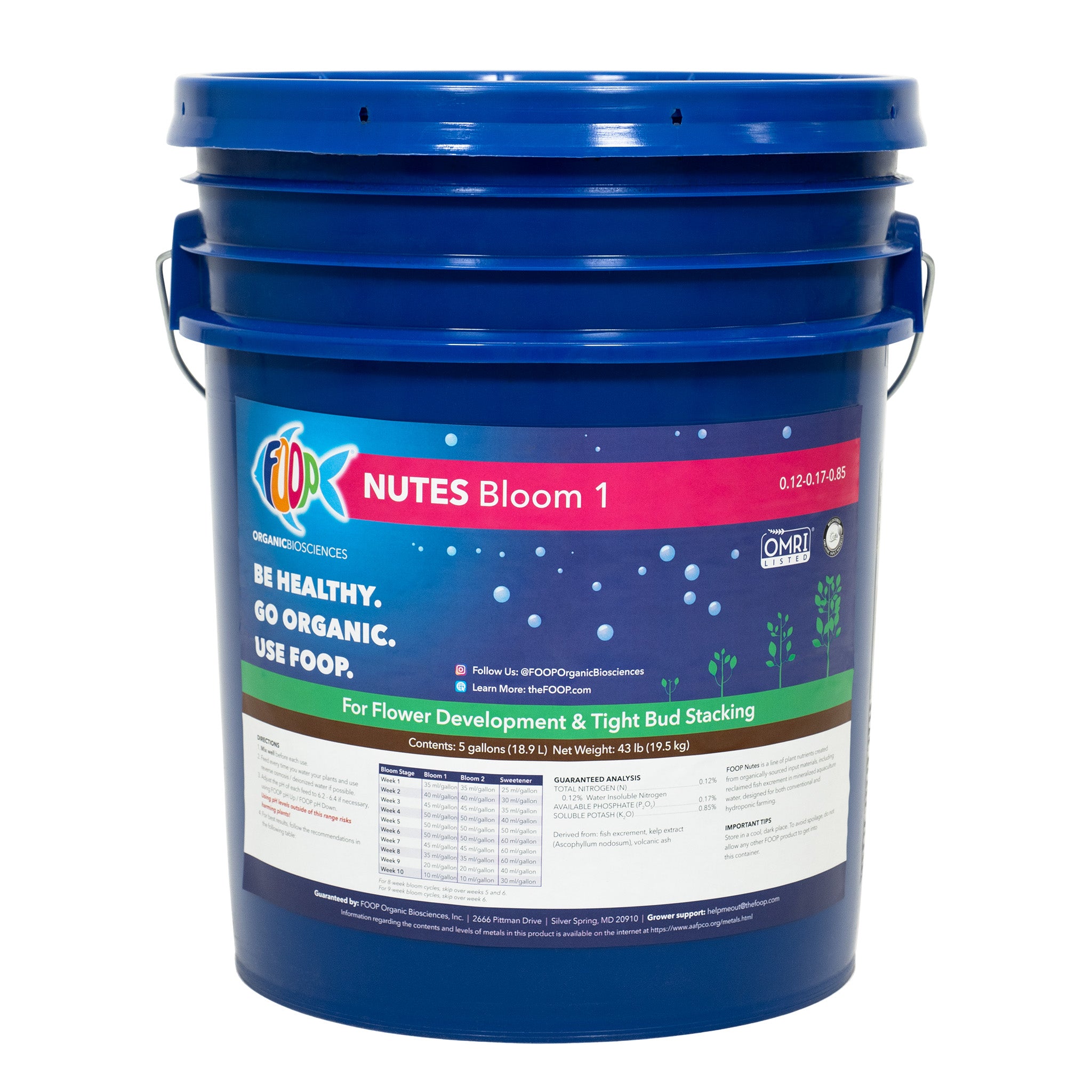 FOOP Nutes Veg & Bloom 5G Pail Pack