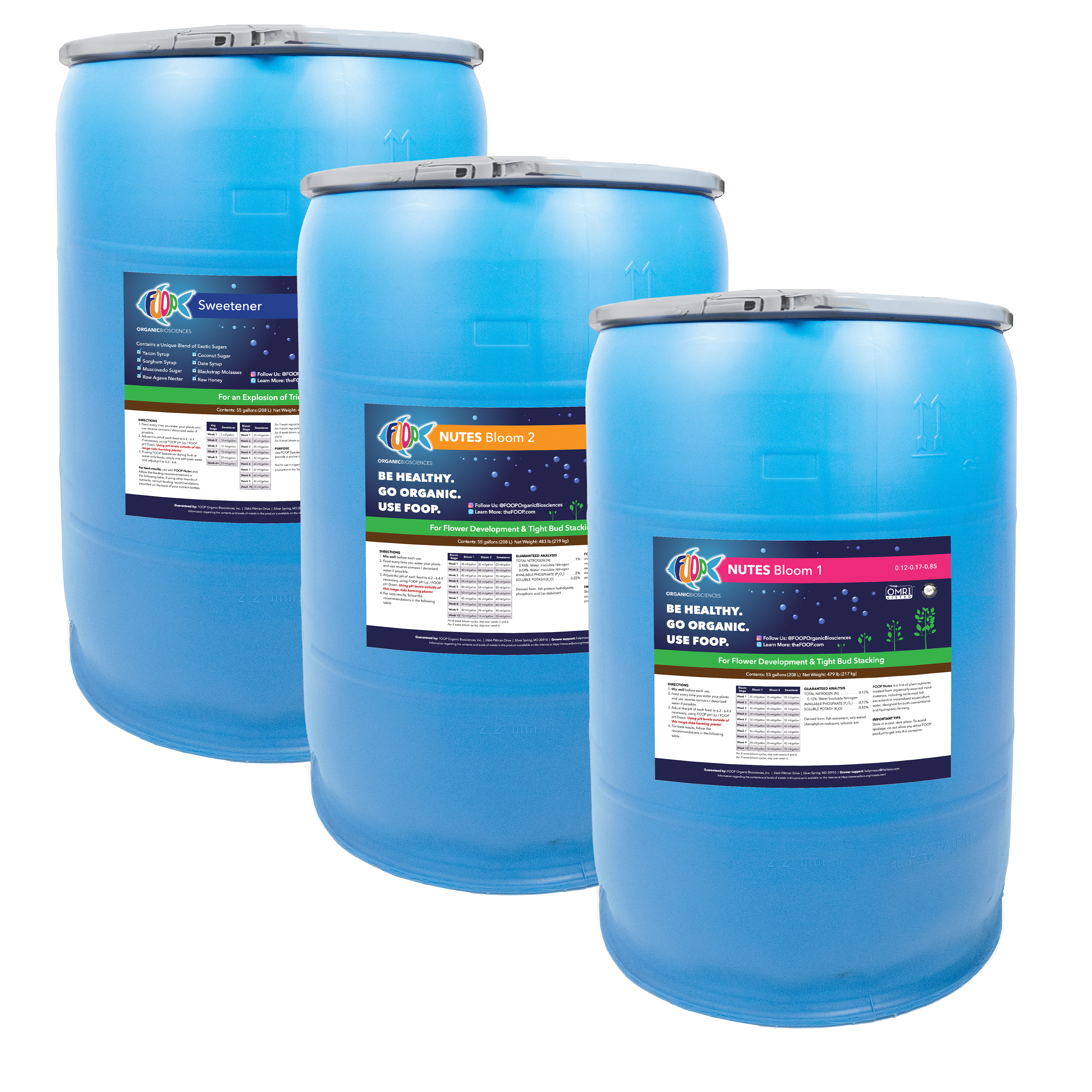 FOOP Nutes Bloom 55G Drum Pack
