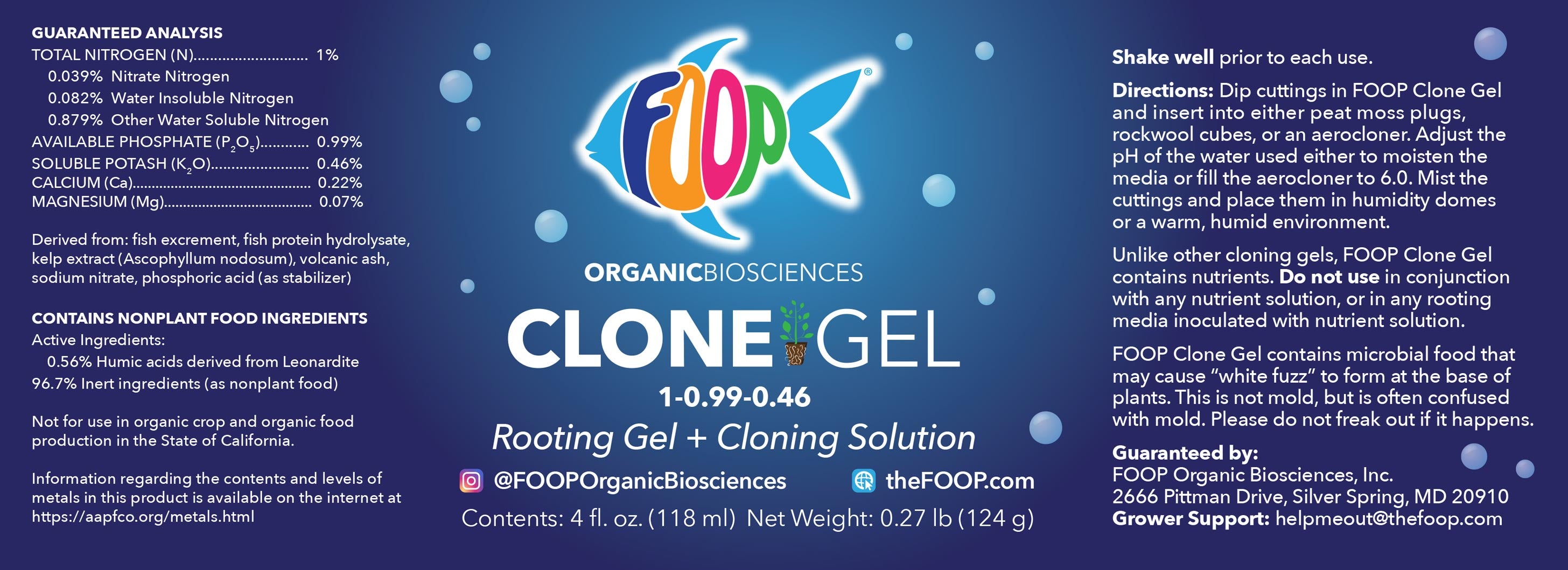 FOOP Clone Gel Label