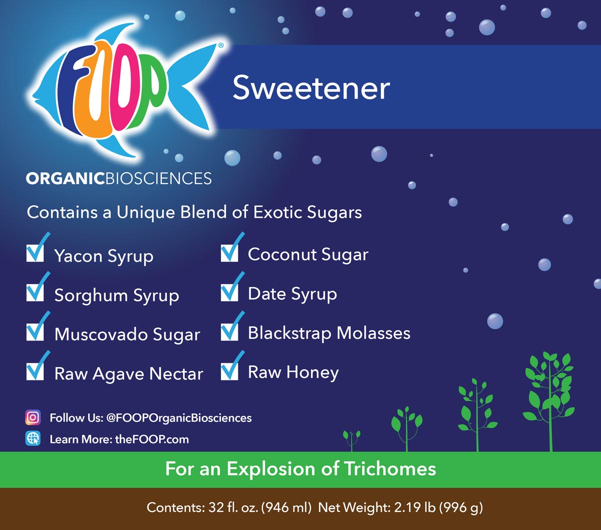 FOOP Sweetener Label