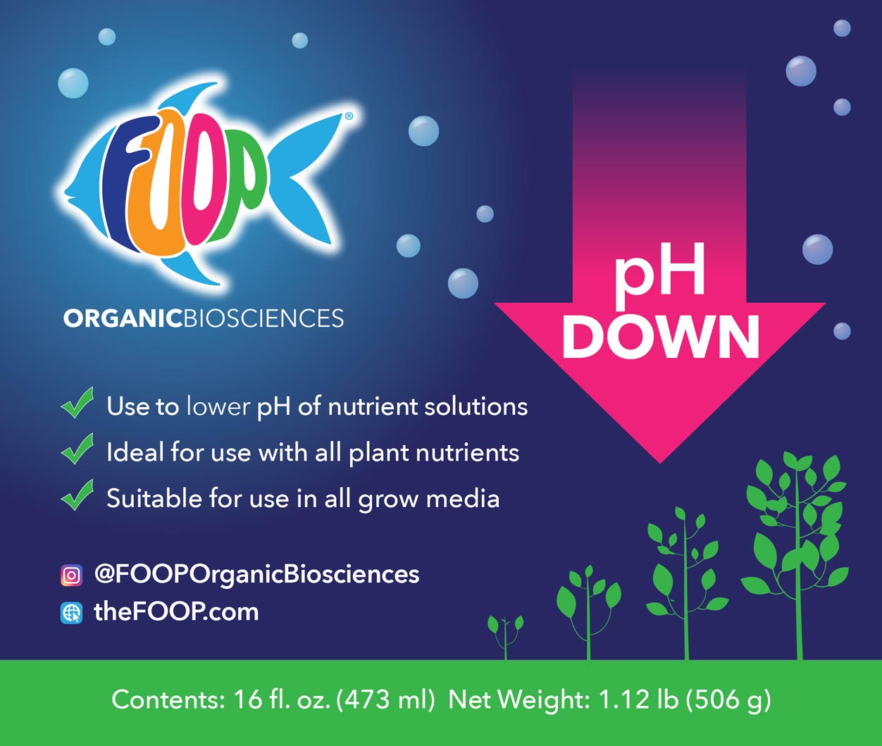 FOOP pH Down Label