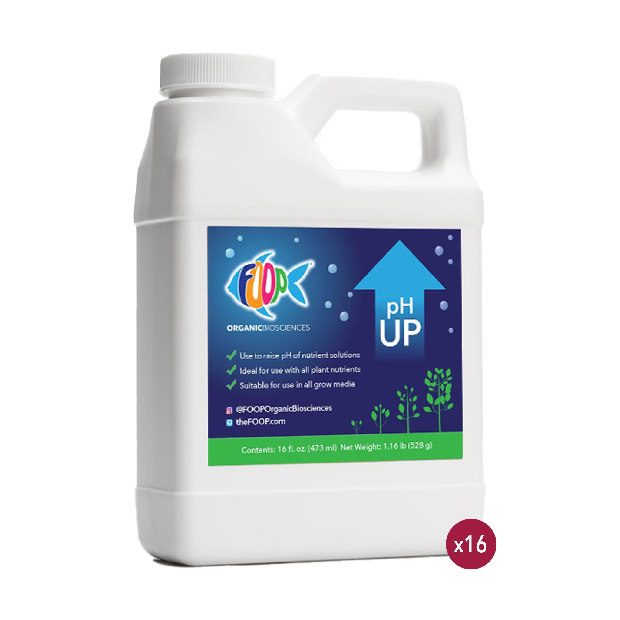 FOOP pH Up and Down - 16oz (Case of 16 Units)