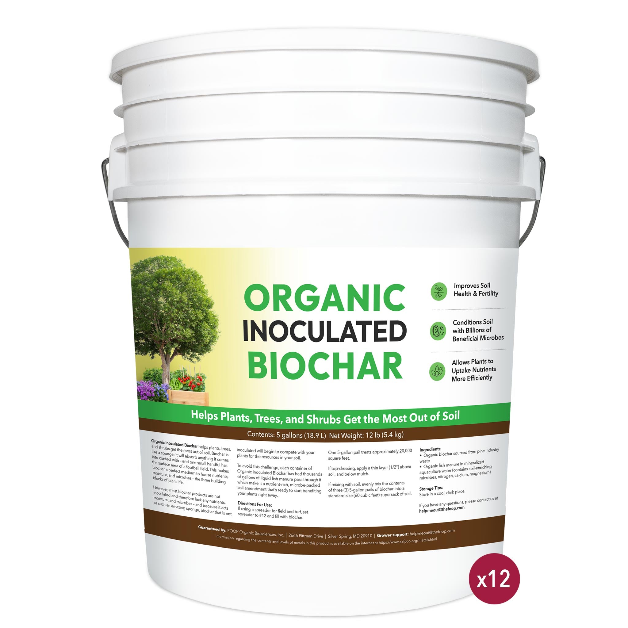 Organic Inoculated Biochar - 5G (Half Pallet of 12 Units)